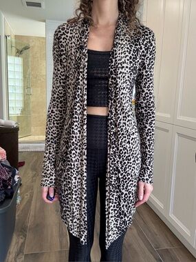 Vintage Wet Seal Open Front Leopard Print Top